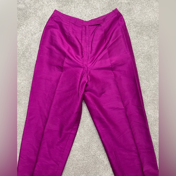 Jones New York iridescent purple 100% silk pants - Picture 6 of 9